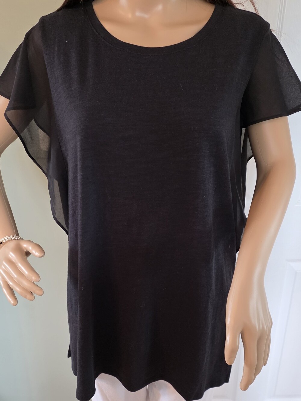 Belle by Kim Gravel Triple Luxe Tres Chic Cascading Ruffle Top L